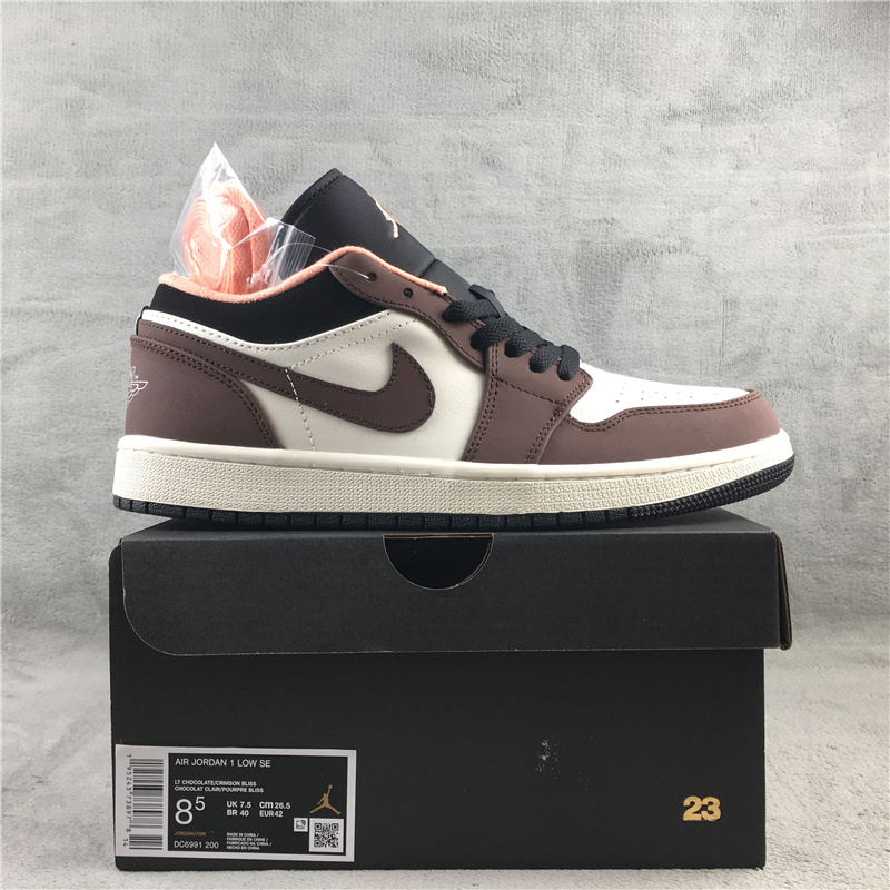 2021 Air Jordan 1 Low Brown Black White Shoes